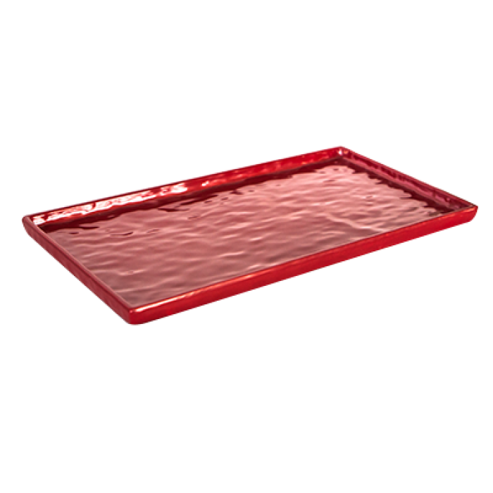 Platou melamina servire dreptunghiular, RAKI, 32,5x17,7cm, rosu