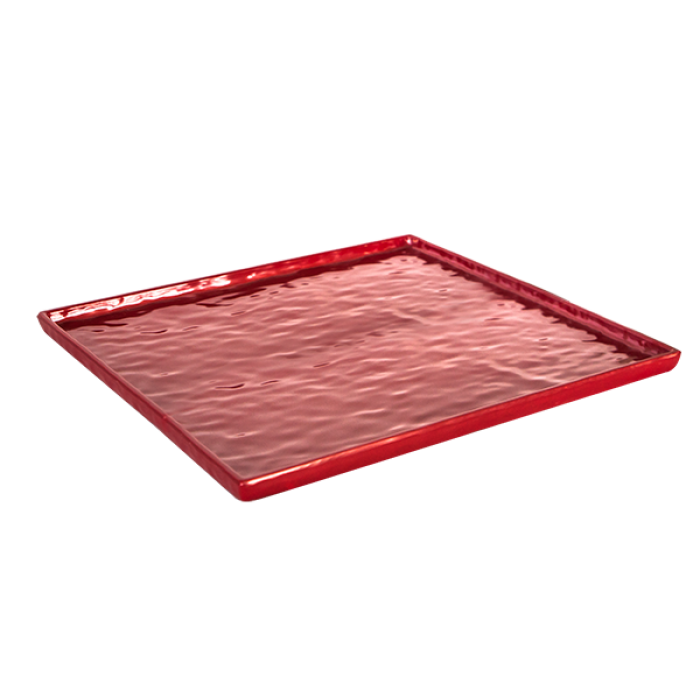 Platou melamina servire dreptunghiular, RAKI, 32,5x26,5cm, rosu