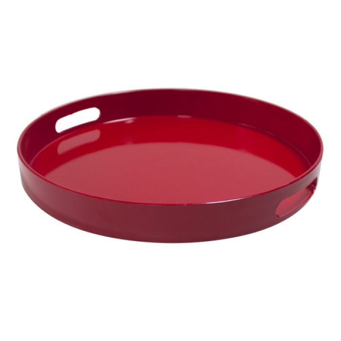 Tava ospatar servire rotunda RAKI, D33xh4cm, plastic, rosie