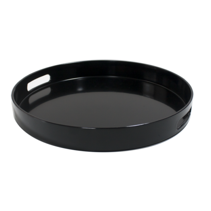 Tava ospatar servire rotunda RAKI, D37,5xh4,5cm, plastic, neagra