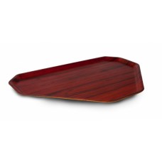 Tava servire ATLAS, 35x52xh2cm, trapez, plastic, imitatie lemn, culoare cires