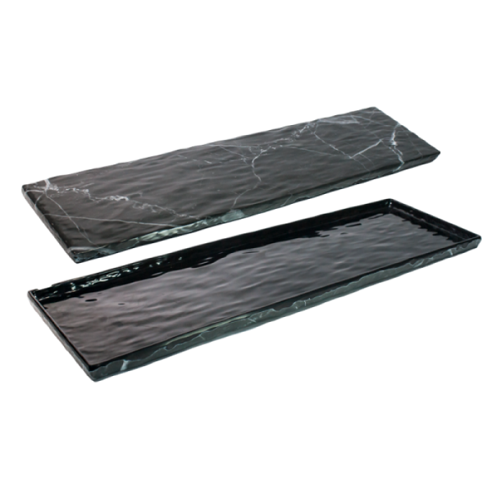 Tava servire dreptunghiulara din melamina BLACK MARBLE 16,3x53x1cm MN0136640