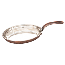 Tigaie ovala cu relief CULINARO ANTIQUE, 18x13x3,5cm, 500ml, din inox cu strat cupru