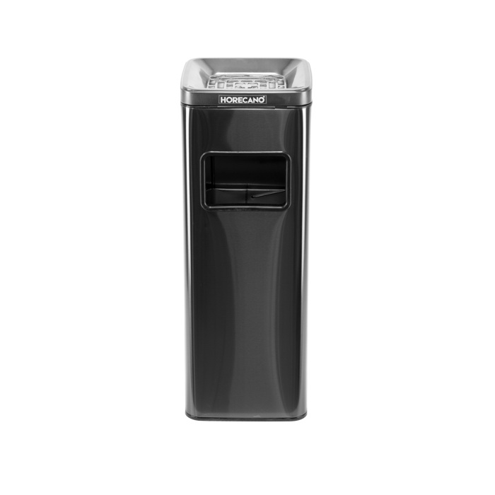 Scrumiera exterioara hotel,restaurant,terasa cu cos gunoi 25,5x25,5xh68cm,negru