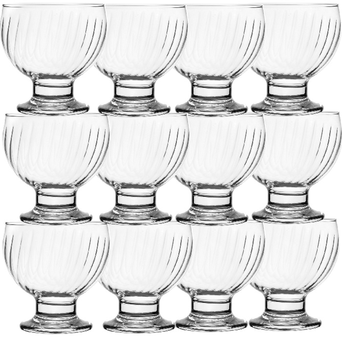 Set 12 cupe de inghetata cu picior Nadir Clube 400ml 10xh10cm