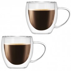 Set 2 cani cafea cu perete dublu 250ml