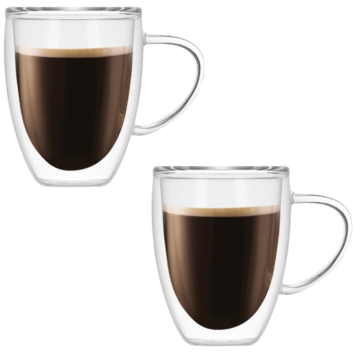 Set 2 cani cafea cu perete dublu 350ml