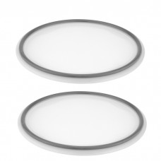 Set 2 capace din silicon 12cm pentru borcan Crock,alb/gri
