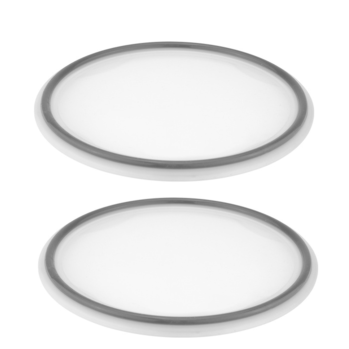 Set 2 capace din silicon 12cm pentru borcan Crock,alb/gri