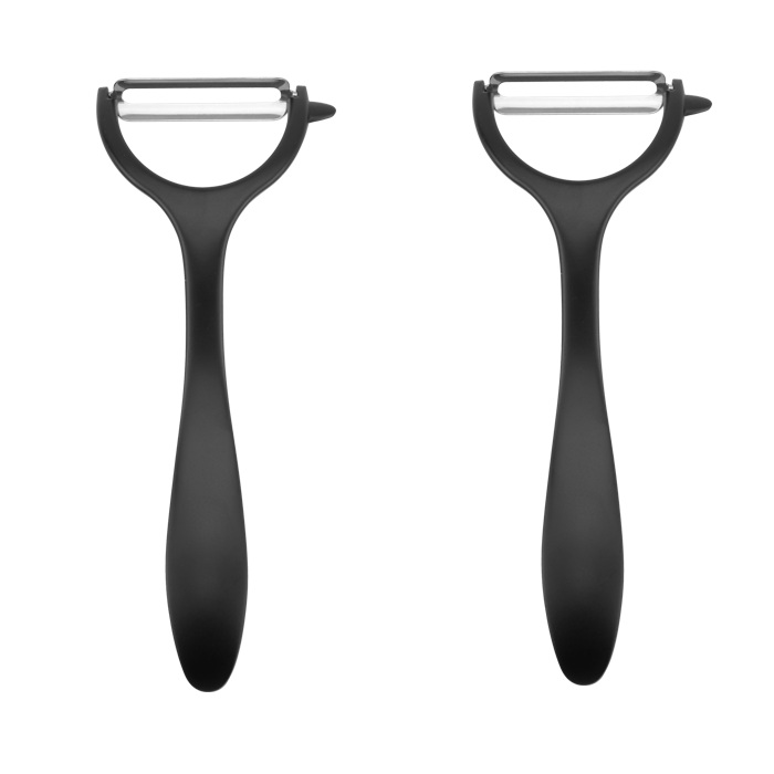 Set 2 curatatoare  legume/fructe orizontal 17cm,negru