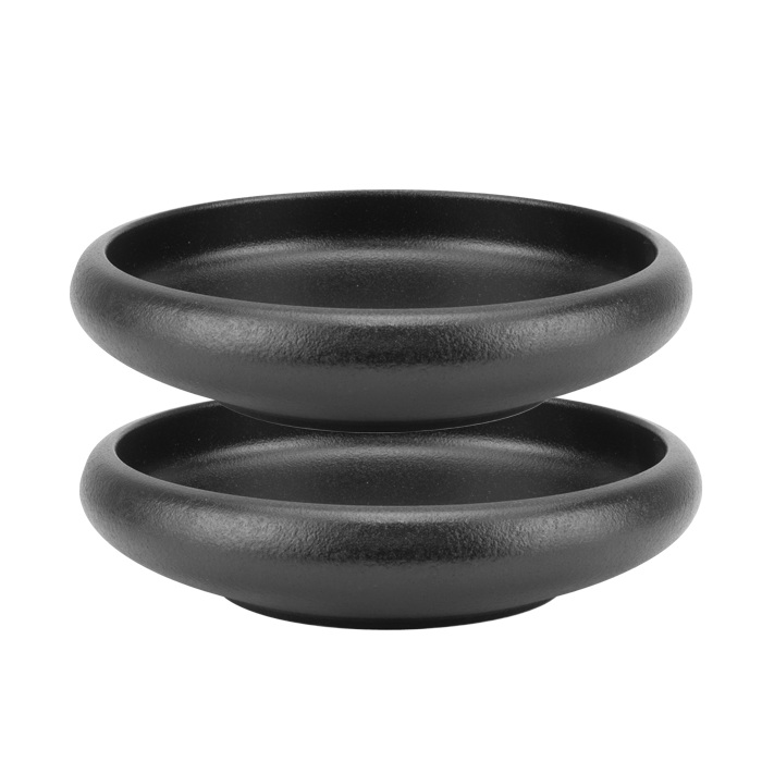 Set 2 farfurii adanci din ceramica Culinaro Atlas Black 24cm