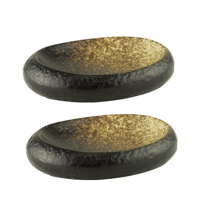 Set 2 farfurii ceramice pentru prezentare Culinaro Ember 19x15xh4,5cm