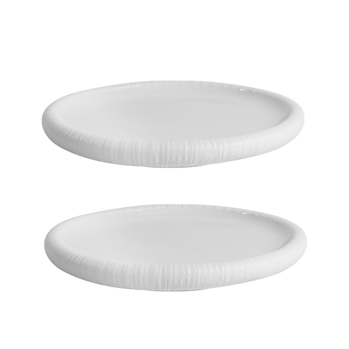 Set 2 farfurii cu perete dublu din portelan Culinaro Ren 24xh4cm