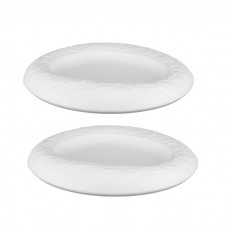 Set 2 farfurii portelan prezentare cuib Culinaro Meteor WHITE 27xh3,3cm,alb