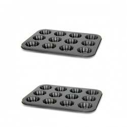 Set 2 forme metalica pentru copt RAKI 12 briose,26x35xh3cm,rotunde...