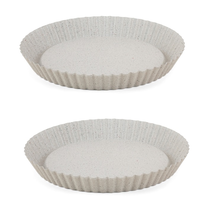 Set 2 forme pentru copt tarta RAKI 28cm crem