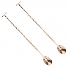 Set 2 linguri cocktail pentru bar RAKI 26,5cm aspect cupru