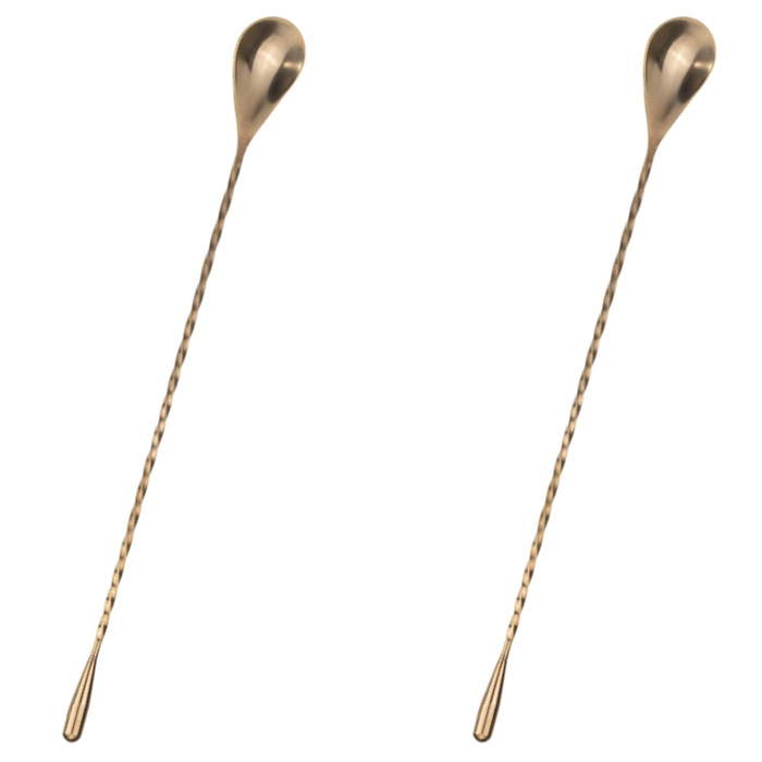 Set 2 linguri cocktail pentru bar RAKI 30cm aspect cupru
