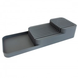 Set 2 organizatoare de cutite cu 2 nivele 39x14xh7cm,antracit...
