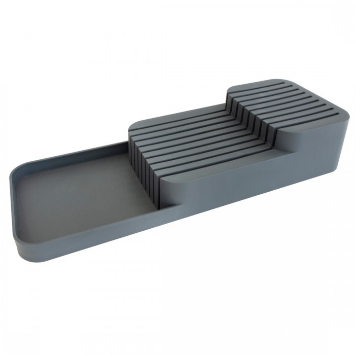 Set 2 organizatoare de cutite cu 2 nivele 39x14xh7cm,antracit