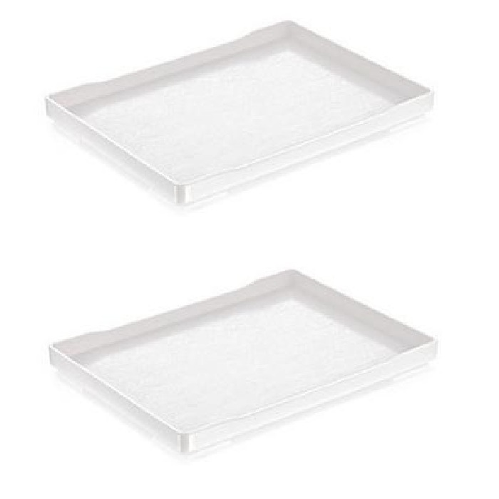 Set 2 organizatoare dreptunghiulare pentru consumabile hoteliere 21x15x1.9cm culoare alba