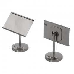 Set 2 placute metalice informatie cu suport pentru bufet,retaurant Culinaro 105x90x53mm SILVER...