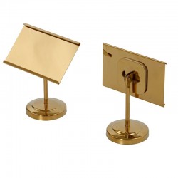 Set 2 placute metalice informatie cu suport pentru bufet,retaurant Culinaro 155x90x58mm GOLD...