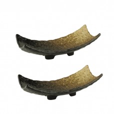 Set 2 Platouri ceramica cu picioruse suport Culinaro Ember 27x11cm 