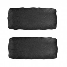 Set 2 platouri dreptunghiulare din portelan Culinaro Willow Black 34x15cm