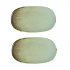 Set 2 platouri ovale din portelan  RIVER 25x15cm