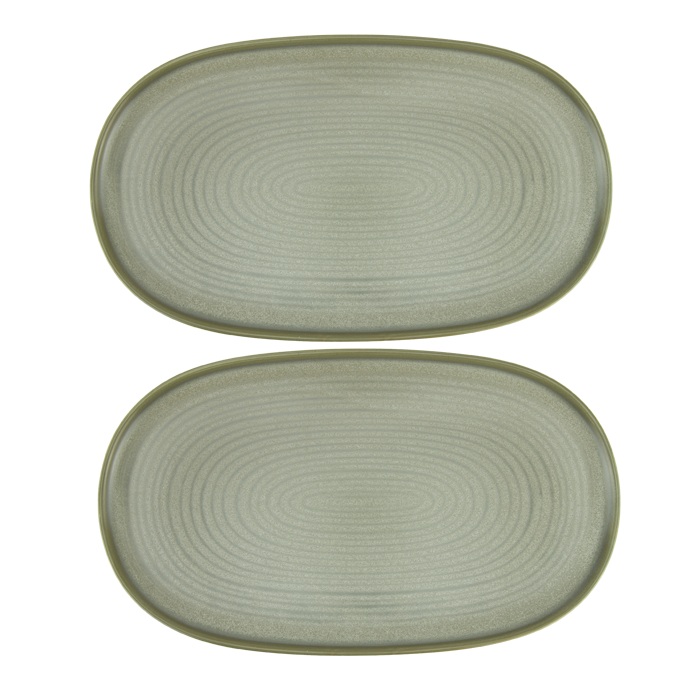 Set 2 platouri ovale din potelan Culinaro Ivy 35x21cm