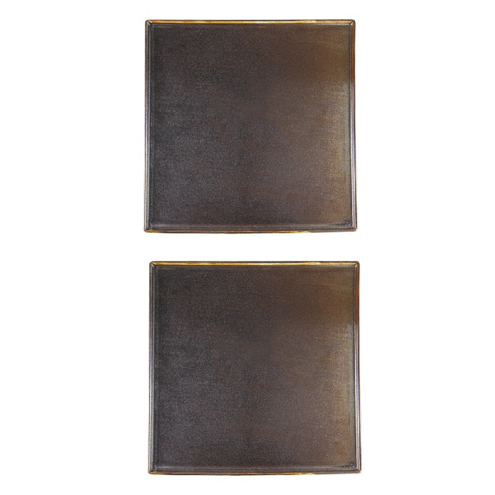 Set 2 platouri patrate pentru prezentare din portelan Culinaro Nyx 33x33xh1,2cm