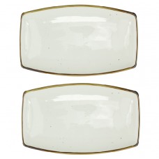 Set 2 platouri portelan dreptunghiulare CULINARO ARIZONA GLISS 36x20xh2,2cm
