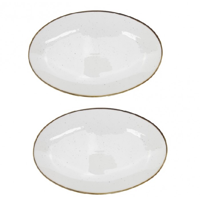 Set 2 platouri portelan ovale CULINARO ARIZONA GLISS 39x25xh3,8