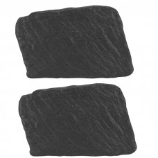 Set 2 platouri portelan prezentare Culinaro Meteor Black 27,5x18,1cm, negru