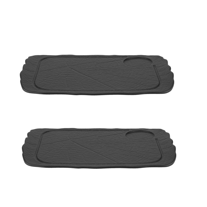 Set 2 platouri servire prezentare portelan Culinaro Willow Black 35x24cm