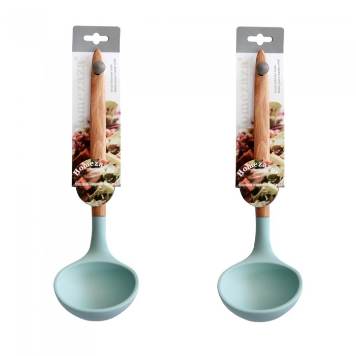 Set 2 polonice din silicon DANNY cu maner bambus 