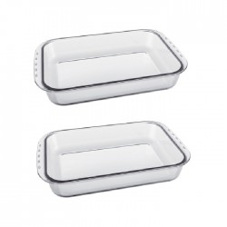 Set 2 tavi dreptunghiulare de copt Marinex Forno din sticla termorezistenta 3,7l  36x22xh7cm...