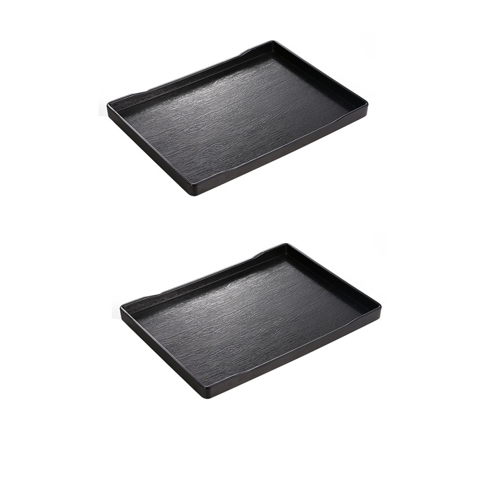 Set 2 tavi dreptunghiulare pentru consumabile hoteliere 21x15x1.9cm culoare neagra