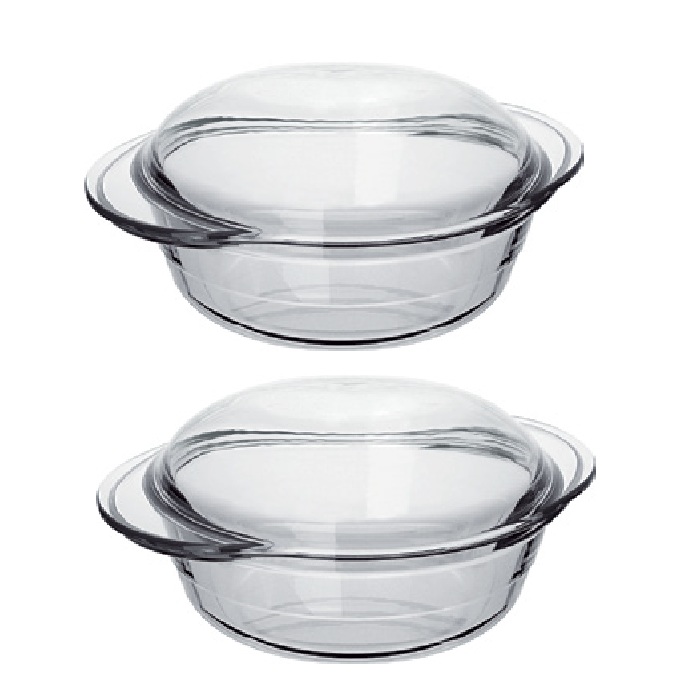 Set 2 tavi ovale cu capac Marinex Forno de copt din sticla termorezistenta 1,5l  26x20xh10,5cm