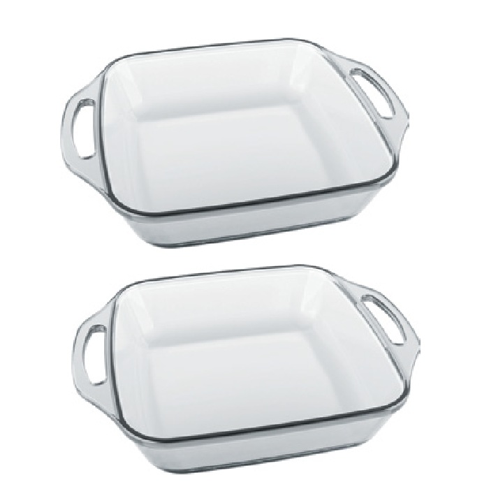 Set 2 tavi patrate de copt Marinex Forno din sticla termorezistenta3,8l  34x28xh7cm