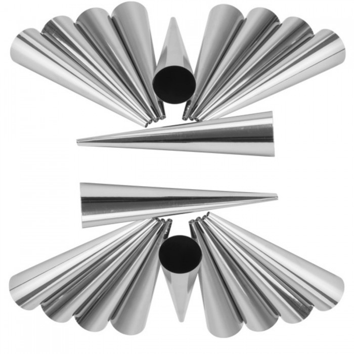 Set 20 forme prajituri otel inoxidabel conice 12cm