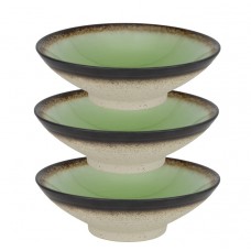 Set 3 boluri portelan salata Culinaro Gio Emerald 22cm
