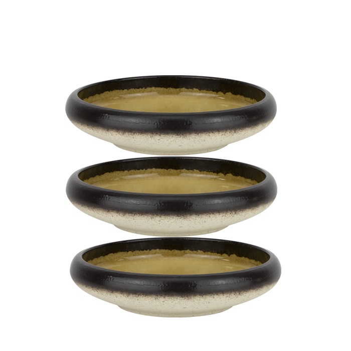 Set 3 farfurii gourmet Culinaro Gio Amber din portelan 20cm