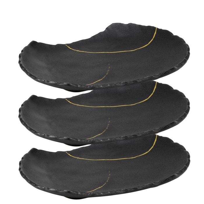 Set 3 farfurii portelan Culinaro Wabi Sabi 29x20xh4cm