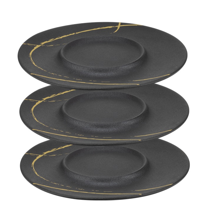 Set 3 farfurii portelan Culinaro Wabi Sabi pentru prezentare 29cm