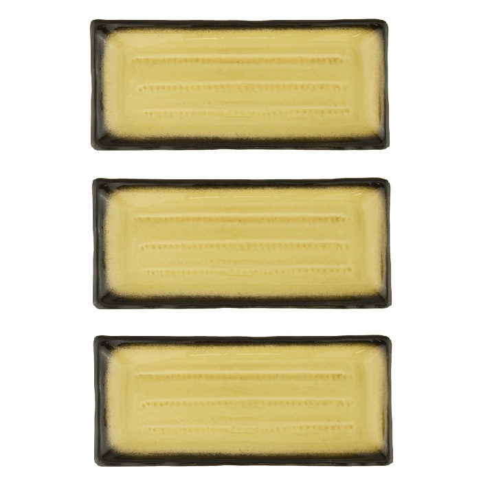 Set 3 platouri din portelan Culinaro Gio Amber 29x12xh3,3cm