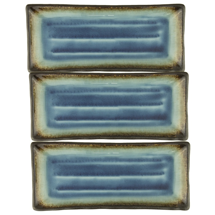 Set 3 platouri portelan Culinaro Gio Azure 29x12xh3,3cm