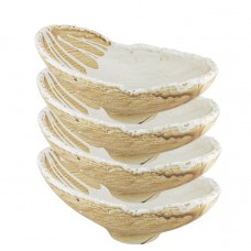 Set 4 boluri asimetrice din portelan CULINARO FUJI 25x15xh5,5/9,5cm