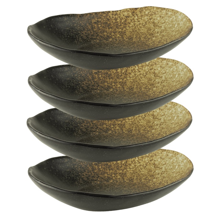 Set 4 Boluri ceramica oval Culinaro Ember 25xh5,5cm
